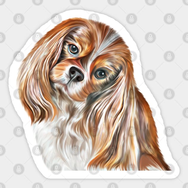 Drawing Dog Cavalier King Charles Spaniel Sticker by Bonidog